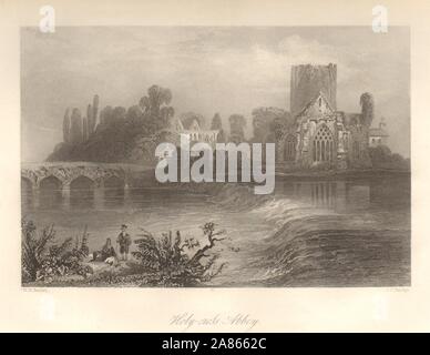 Kloster Zum Heiligen Kreuz, auf der Suir. Holycross, Tipperary, Irland 1843 alten Drucken Stockfoto