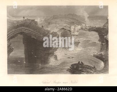 Natural Bridges von Ross, in der Nähe von Kilkee, County Clare. Irland 1843 alten Drucken Stockfoto