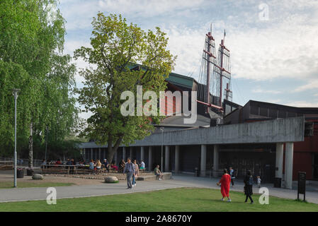 Stockholm Vasamuseet, Ansicht des Vasamuseet (Vasa Museum) Gebäude Eingang auf Djurgarden, Stockholm, Schweden Stockfoto