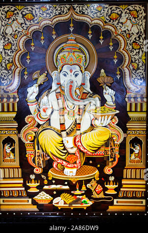 Der hinduistische Gott Lord Ganesha oder Ganapati, ist einer der wichtigsten Götter in der hinduistischen Mythologie elefantenköpfige Ganesha, Mysore, Karnataka, Indien Stockfoto