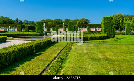 Die Gärten von Schloss Drottningholm Palace in der Nähe von Stockholm, Schweden. Stockfoto