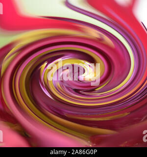 Muster einer Spirale abstrakt fractal Effekt aus dem Foto eines roten und gelben Blume erstellt. Stockfoto