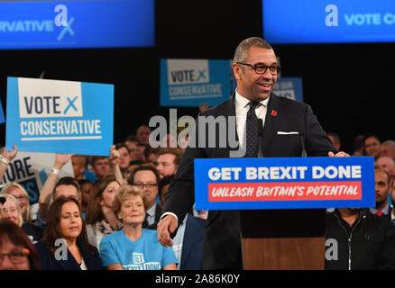 Konservative Partei Vorsitzender James geschickt zum Start der allgemeinen Wahlkampagne der Konservativen Partei bei NEC, Birmingham. Stockfoto
