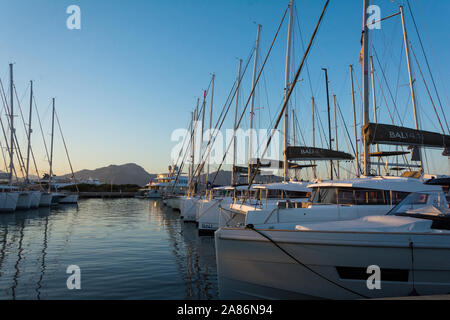 Olbia Sardinien, 19. AUGUST 2019: Maxy Yacht in den Hafen von Olbia. Stockfoto