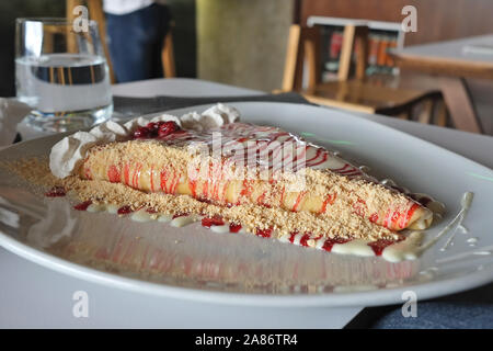 Käsekuchen Pfannkuchen, sehr lecker, wie es aussieht, Süße Stockfoto