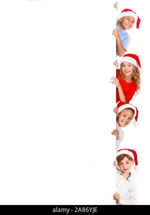 Gruß an Weihnachten. Kinder, die auf der Suche von Banner Stockfoto