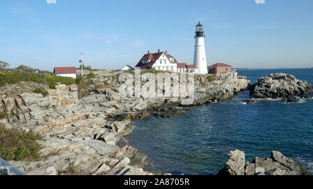 Erschossen von Portland Head Lighthouse in Maine Stockfoto