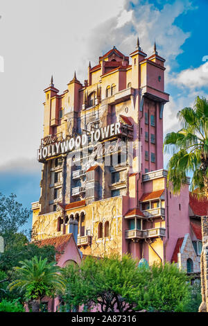 Hollywood Tower des Terrors hotel Fahrt Gebäude in Disney Hollywood Studios Stockfoto