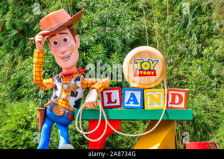 Riesige Woody Statue am Eingang zu Toy Story Land an der Hollywood Studios Stockfoto