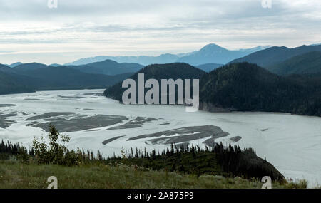 Querformat des Wrangell-St. Elias National Park in Alaska, der größte Nationalpark in den Vereinigten Staaten. Stockfoto