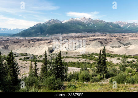 Querformat des Wrangell-St. Elias National Park in Alaska, der größte Nationalpark in den Vereinigten Staaten. Stockfoto