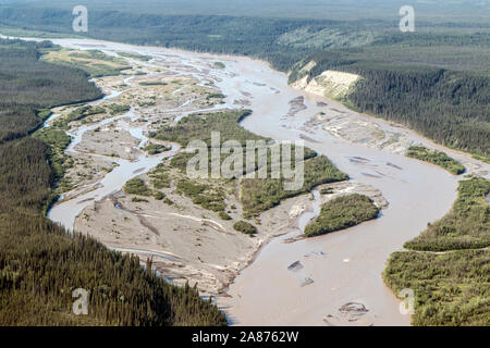 Querformat des Wrangell-St. Elias National Park in Alaska, der größte Nationalpark in den Vereinigten Staaten. Stockfoto
