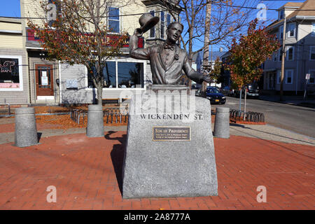 Büste von George M. Cohan auf wickenden St in der Fox Punkt Nachbarschaft von Providence, Rhode Island Stockfoto