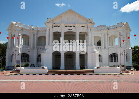 Ipoh Rathaus, von den britischen Kolonialherren im Jahr 1914 erbaute Altstadt von Ipoh, Perak, Malaysia Stockfoto