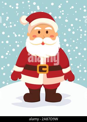 Santa im verschneiten Tag Stock Vektor