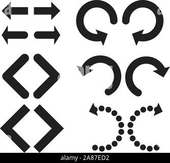 Undo und Pfeil auf weißem Hintergrund wiederholen. Vorwärts und Zurück Symbol Pfeil Rückgängig machen und Wiederholen Stock Vektor