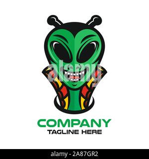 Moderne Maskottchen ist ein Alien Logo. Vector Illustration. Stock Vektor