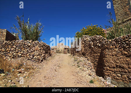 Kawkaban Dorf in den Bergen, im Jemen Stockfoto