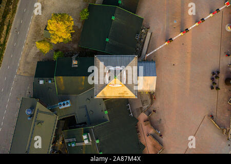 Santa Claus Village markiert den Rand des Polarkreises in Finnland Stockfoto