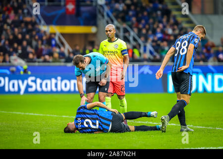 Mailand, Italien. 6 Nov, 2019. Rafael toloi (Atalanta bc) während des Turniers runde, Gruppe C, Atalanta vs Manchester City, Fussball Champions League Männer Meisterschaft in Mailand, Italien, 06. November 2019 - LPS/Fabrizio Carabelli Credit: Fabrizio Carabelli/LPS/ZUMA Draht/Alamy leben Nachrichten Stockfoto