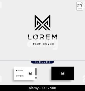 Buchstabe M BIN MA MM Monogramm Logo Design Minimal Stock Vektor