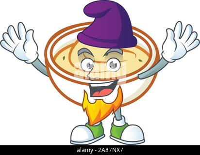 Kartoffelpüree Zeichentrickfigur mit Maskottchen elf. Stock Vektor