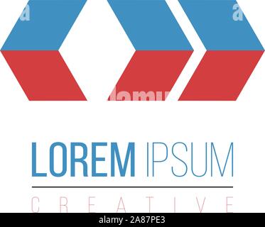 Drei Sparren geometrische Pfeile logo Vorlage. Unternehmen Identität. business-Emblem. Vektor Illustration auf weißem Hintergrund. Stock Vektor