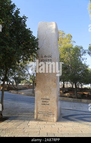 Skulptur "Buch der Liebe unter den Völkern" von Vincenzo Bianchi, Mount Nebo, Madaba Governorate, Jordanien, Naher Osten Stockfoto