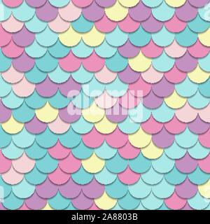 Abstraktes Muster Fische Waage Motiv Pastell Farbe Hintergrund und Textur. Traditionelle japanische Ornament nahtloses Design. Vector Illustration Stock Vektor