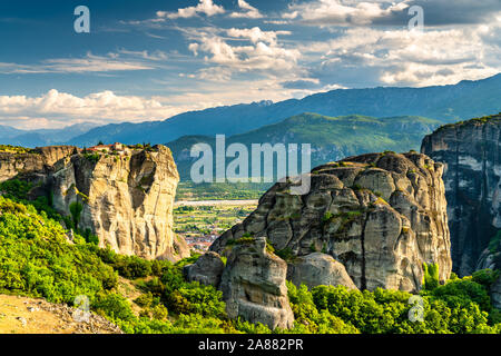 Kloster der Heiligen Dreifaltigkeit von Meteora in Griechenland Stockfoto