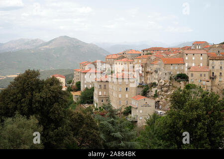 Die gipfelstadt Granit Gebäuden von Sartene im Corse-du-Sud Departement von Frankreich auf der Insel Korsika. Stockfoto