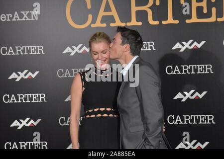 Madrid, Spanien. 07 Nov, 2019. US Schauspieler Jerry O'Connell und Schauspielerin Rebecca Romijn darstellen, bei der Präsentation der "Carter" AXN TV-Show, in Madrid, am Donnerstag, 07, November 2019 Credit: CORDON PRESSE/Alamy leben Nachrichten Stockfoto