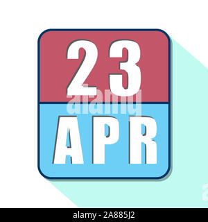 April 23. Tag 23 Monat, Einfacher Kalender Symbol auf weißem Hintergrund. Planung. Zeit-management. Der Kalender Symbole für Web Design. Feder, Monat, Stockfoto