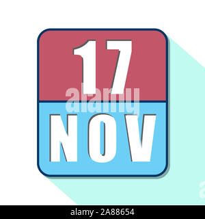 November 17 th. 17.Tag des Monats, Einfacher Kalender Symbol auf weißem Hintergrund. Planung. Zeit-management. Der Kalender Symbole für Web Design. Herbst Mont Stockfoto