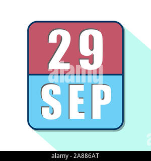 Zum 29. September. 29. Tag des Monats, Einfacher Kalender Symbol auf weißem Hintergrund. Planung. Zeit-management. Der Kalender Symbole für Web Design. Herbst mon Stockfoto