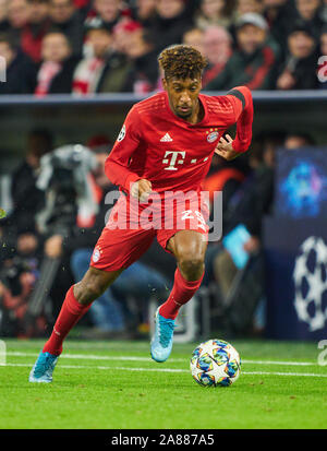 Champions League, Munich-Piraeus, München, 6. November 2019. Kingsley COMAN, FCB 29 FC BAYERN MÜNCHEN - Olympiakos Piräus Piräus 2-0 UEFA Fußball Champions League, München, November 06, 2019, Saison 2019/2020, Gruppenphase, Gruppe B, FCB, Rot, Bayern, München © Peter Schatz/Alamy leben Nachrichten Stockfoto