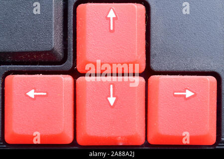 Cursor-taste, Richtungstasten oder Navigation Pfeiltasten in der Nummernblock auf Computertastaturen. Es setzt sich aus vier Tasten mit dem Pfeil nach links (zurück), bis ein Stockfoto