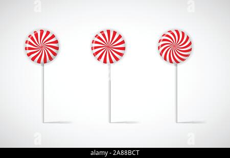 Realistische Sweet Lollipop Candy auf weißen Hintergrund. Abbildung: Stock Vektor