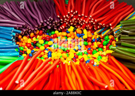 Köstliche Marmelade Farbe gesetzt werden. Mehrfarbige kauen Süßigkeiten. Fruchtaromen. Stockfoto