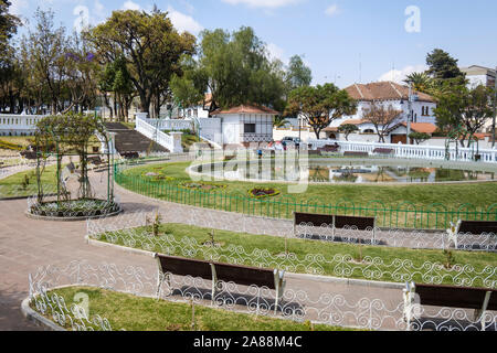 Bicentennial Brunnen oder Fuente del Bicentenario im Parque Simon Bolivar in Sucre, Bolivien Stockfoto