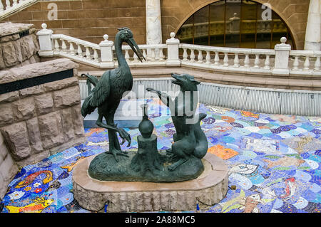 Kran und Fox Skulptur in Moskau, Russland Stockfoto