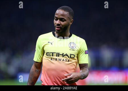 Mailand, Italien. 06. November 2019. Uefa Champions League Gruppe C Atalanta Bergamasca Calcio vs Manchester City FC. Raheem Sterling von Manchester City FC. Stockfoto