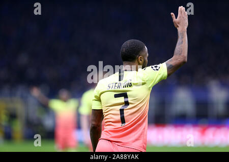 Mailand, Italien. 06. November 2019. Uefa Champions League Gruppe C Atalanta Bergamasca Calcio vs Manchester City FC. Raheem Sterling von Manchester City FC. Stockfoto