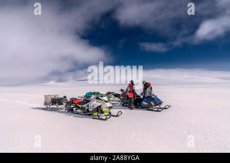 Eiszeit Expedition auf Vatnajökull, Vatnajökull National Park, Island. Unesco-Weltkulturerbe. Stockfoto