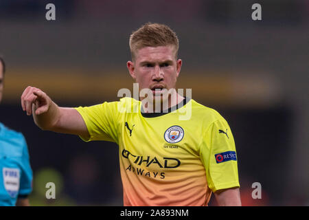 Kevin De Bruyne (Manchester City) während der Uefa Champions League die Gruppenphase dritten Match zwischen Atalanta 1-1 Manchester City an Giuseppe Meazza Stadion am November 06, 2019 in Mailand, Italien. Credit: Maurizio Borsari/LBA/Alamy leben Nachrichten Stockfoto