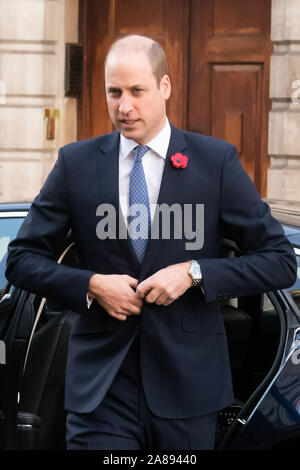 London, Großbritannien. 07 Nov, 2019. Prinz William besucht Start der neuen Prinz William's Fund Spenden bei der Gräueltaten in Großbritannien geschehen, bei St. Martin-in-the-Fields Kirche London, Großbritannien - 7 November 2019 Credit: Nils Jorgensen/Alamy leben Nachrichten Stockfoto