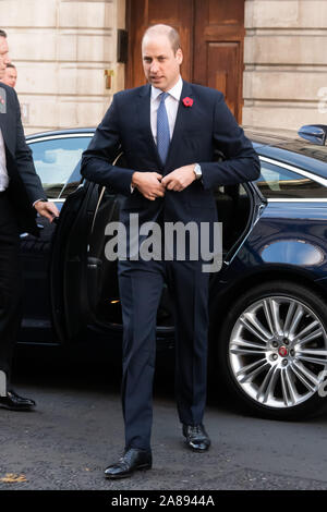 London, Großbritannien. 07 Nov, 2019. Prinz William besucht Start der neuen Prinz William's Fund Spenden bei der Gräueltaten in Großbritannien geschehen, bei St. Martin-in-the-Fields Kirche London, Großbritannien - 7 November 2019 Credit: Nils Jorgensen/Alamy leben Nachrichten Stockfoto