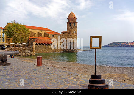 Leuchtturm, Rahmen, Bucht, Kirche, Église Notre-Dame-des-Anges Stockfoto