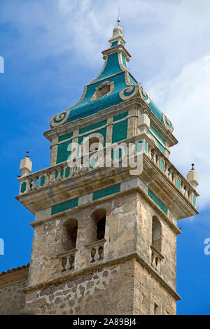 Glockenturm der Kartause von Valldemossa, Region Comarca, Serra de Tramuntana, Mallorca, Balearen, Spanien Stockfoto