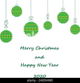 Weihnachtskugel Vector Icons eingestellt. Pixel Christmas Ball für Spiele und Anwendungen. Eps 10. Stock Vektor